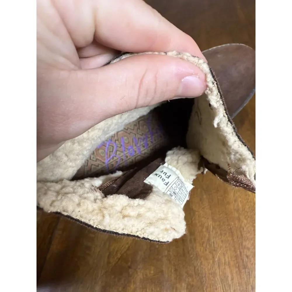 Blowfish Malibu Bootie Boots Faux Fur Zipper Cottage Brown Model 1707 Size 8.5 - Picture 9 of 14